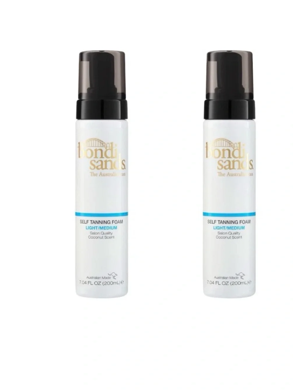 Bondi Sands SET OF 2 Light/Medium Self Tanning Foam Australia 6.76 fl oz 200 ml